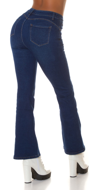 hoge taille push up flarred jeans blauw